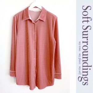 Soft Surroundings Plush Velour Button Tunic